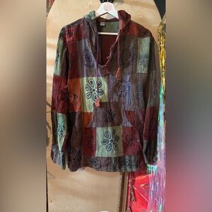 Vintage Multicolor Patchwork Hoodie
